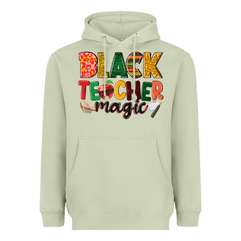 Black Teacher Magic Heavyweight Hoodie by NancyCooperArtShop | Teevron