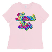Bubblegum Pink beach life Ladies Tee - JahusDesignShop