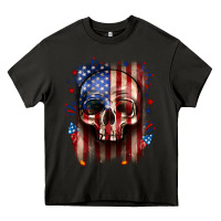 Asphalt 4th of July skull American flag Heavy Core Tee - Neo Western