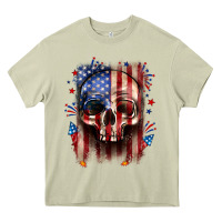 Mossy 4th of July skull American flag Heavy Core Tee - Neo Western