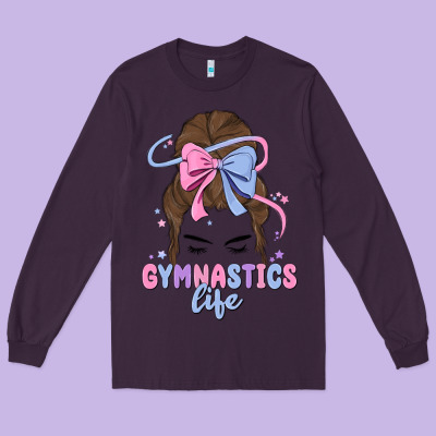 Gymnastics Life Long Sleeve Tee Designed By Maliassmallbusiness