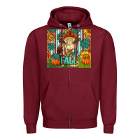 Burgundy Western Fall Cow Zipper Hoodie - LillyAllenDesigns