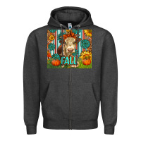 Charcoal Heather Western Fall Cow Zipper Hoodie - LillyAllenDesigns