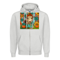 Dove Grey Western Fall Cow Zipper Hoodie - LillyAllenDesigns