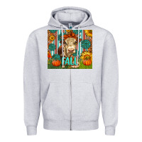 Heather Grey Western Fall Cow Zipper Hoodie - LillyAllenDesigns
