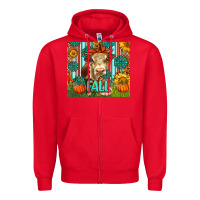 Red Western Fall Cow Zipper Hoodie - LillyAllenDesigns