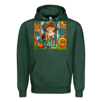 Sports Green Western Fall Cow Zipper Hoodie - LillyAllenDesigns