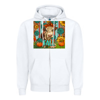 White Western Fall Cow Zipper Hoodie - LillyAllenDesigns