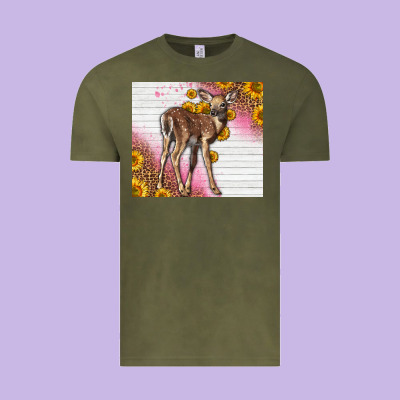 Western Cute Baby Deer Fawn Vintage Tee Designed By Lillyallendesigns