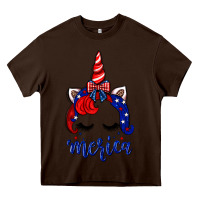 Chocolate Brown 4th of July unicorn Heavy Core Tee - Neo Western