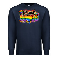 Navy Proud Mom leopard Premium Sweatshirt - NancyCooperArtShop