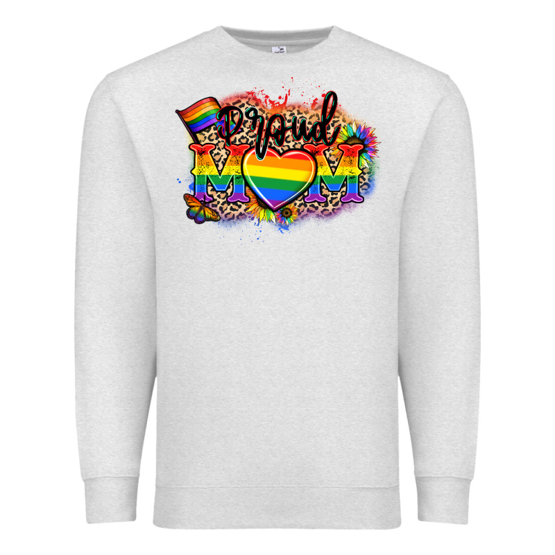 Proud Mom Leopard Premium Sweatshirt by NancyCooperArtShop | Teevron