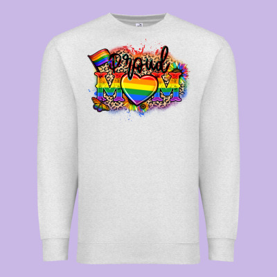 Proud Mom Leopard Premium Sweatshirt Designed By Nancycooperartshop