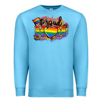 Ocean Blue Proud Mom leopard Premium Sweatshirt - NancyCooperArtShop