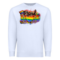 White Proud Mom leopard Premium Sweatshirt - NancyCooperArtShop