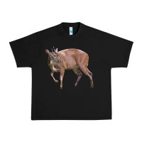 Black Red Brocket Buck Deer Urban Heavy Tee - LillyAllenDesigns