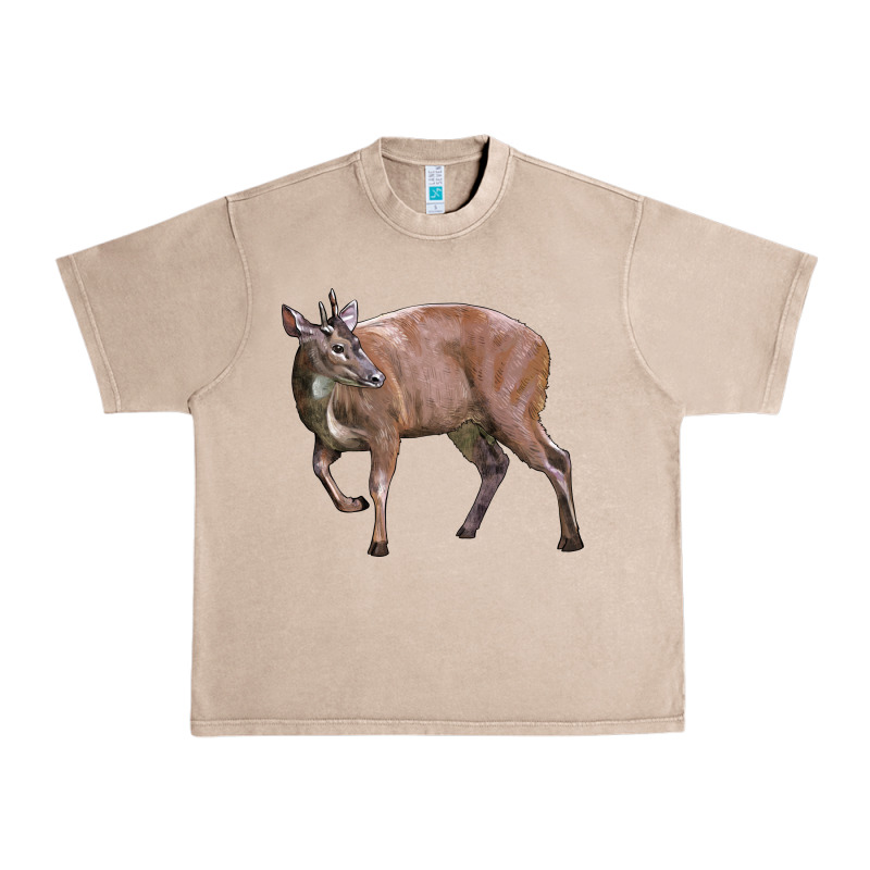 Red Brocket Buck Deer Urban Heavy Tee by LillyAllenDesigns | Teevron