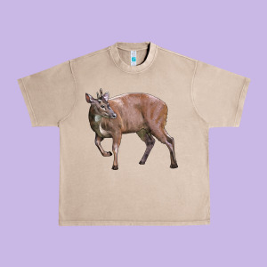 Red Brocket Buck Deer Urban Heavy Tee Designed By Lillyallendesigns