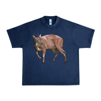 Navy Red Brocket Buck Deer Urban Heavy Tee - LillyAllenDesigns