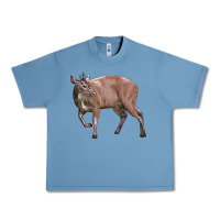 Pebble Blue Red Brocket Buck Deer Urban Heavy Tee - LillyAllenDesigns