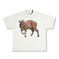 Pistachio Red Brocket Buck Deer Urban Heavy Tee - LillyAllenDesigns