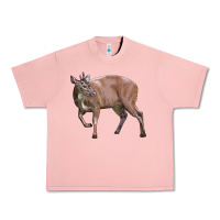 Salmon Red Brocket Buck Deer Urban Heavy Tee - LillyAllenDesigns