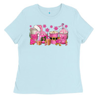 Baby Blue pink christmas coffee cups Ladies Tee - texasbilliewilder