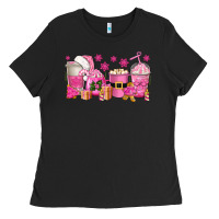 Black pink christmas coffee cups Ladies Tee - texasbilliewilder
