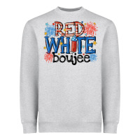 Heather Grey red white boujee Heavyweight Sweatshirt - MaliasSmallBusiness