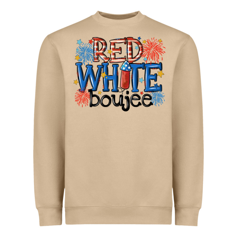 Red White Boujee Heavyweight Sweatshirt by MaliasSmallBusiness | Teevron