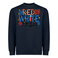 Navy red white boujee Heavyweight Sweatshirt - MaliasSmallBusiness