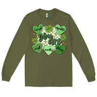 Army Green st. patrick's day positive affirmations Long Sleeve Tee - MaliasSmallBusiness