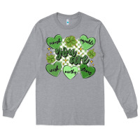 Heather Grey st. patrick's day positive affirmations Long Sleeve Tee - MaliasSmallBusiness