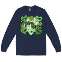 Navy st. patrick's day positive affirmations Long Sleeve Tee - MaliasSmallBusiness