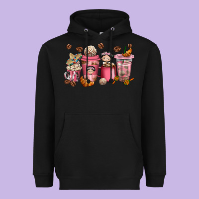 Cafecito Y Chisme Coffee Cups Heavyweight Hoodie Designed By Texasbilliewilder