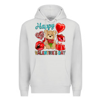 Dove Grey happy valentines day Valentine's Day Premium Hoodie - HowdyJamesFarm