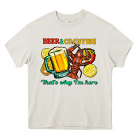 Cream beer&crawfish that's why i'm here Heavy Core Tee - FaDigitalArtStudio