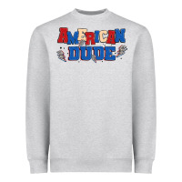 Heather Grey american dude Heavyweight Sweatshirt - MaliasSmallBusiness