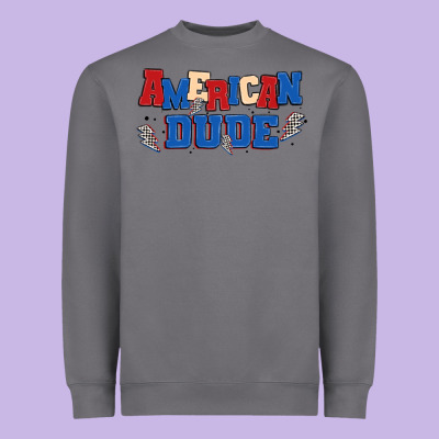 American Dude Heavyweight Sweatshirt Designed By Maliassmallbusiness