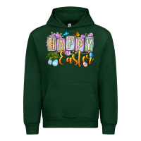Forest Green Happy Easter Urban Hoodie - OliviaCreatesArt
