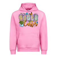 Fuchsia Pink Happy Easter Urban Hoodie - OliviaCreatesArt