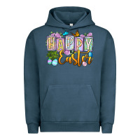 Pigment Midnight Navy Happy Easter Urban Hoodie - OliviaCreatesArt