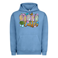 Pigment Pebble Blue Happy Easter Urban Hoodie - OliviaCreatesArt