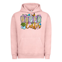 Pigment Salmon Happy Easter Urban Hoodie - OliviaCreatesArt