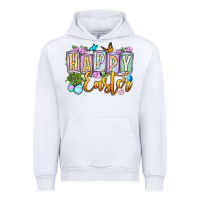 White Happy Easter Urban Hoodie - OliviaCreatesArt
