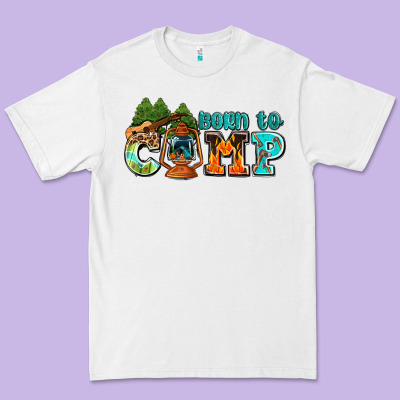 Born To Camp With Guitar Premium Tee Designed By Adodesignshop