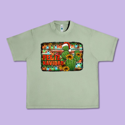 Feliz Navidad Merry Christmas Cactus Urban Heavy Tee Designed By Jasminsmagicworld