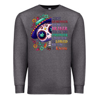 Charcoal Heather You are braver than you think sugar skull Premium Sweatshirt - NancyCooperArtShop