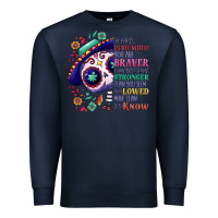 Navy You are braver than you think sugar skull Premium Sweatshirt - NancyCooperArtShop