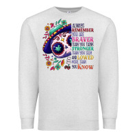 Oatmeal Heather You are braver than you think sugar skull Premium Sweatshirt - NancyCooperArtShop